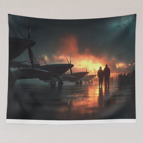 Item preview, Classic Hawker Hurricane During Armament Loading at a Rural Base designed and sold by Skyframe Aviation.