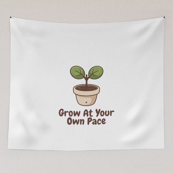Item preview, Grow At Your Own Pace – Botanical Eco Motivational Tee designed and sold by EcoArtTees.