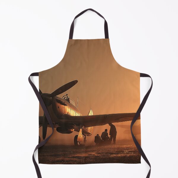Item preview, Fighter Hurricane At Rest Between Sorties at Dusk designed and sold by Skyframe Aviation.