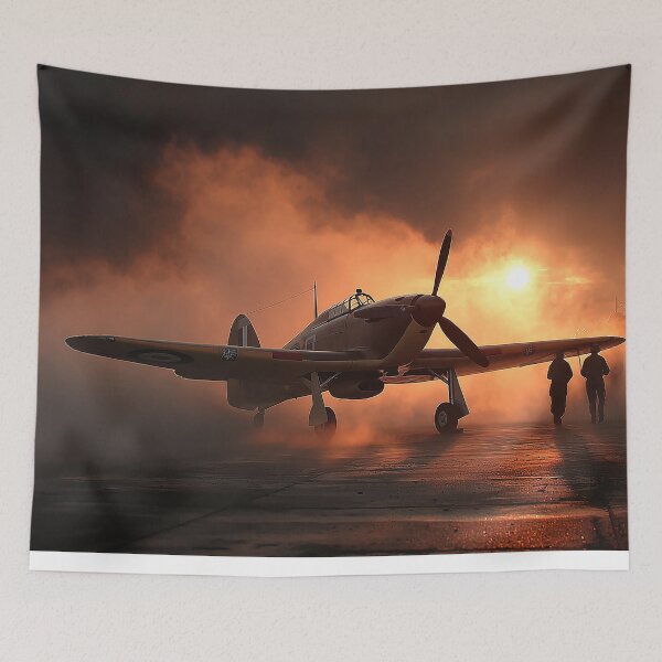 Item preview, Hawker Hurricane During Armament Loading in Low Light designed and sold by Skyframe Aviation.