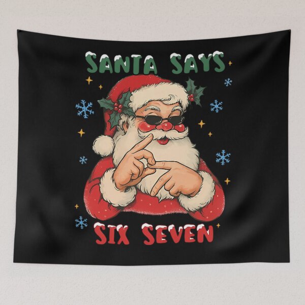 Item preview, Six Says Happy Holiday Seven Retro Santa Bruh Claus Santa designed and sold by ChadnoSmith.