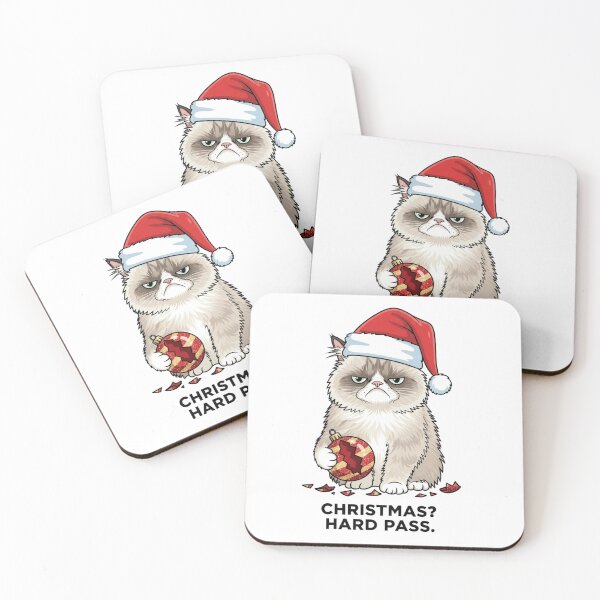 Item preview, Grumpy Cat Christmas T-Shirt: Christmas Hard Pass Sarcastic Holiday Humor Tee. Funny Cat designed and sold by ZyxDes.