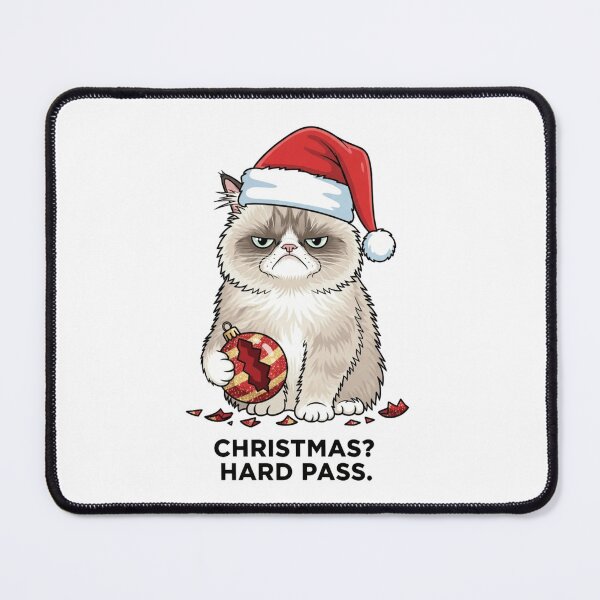 Item preview, Grumpy Cat Christmas T-Shirt: Christmas Hard Pass Sarcastic Holiday Humor Tee. Funny Cat designed and sold by ZyxDes.