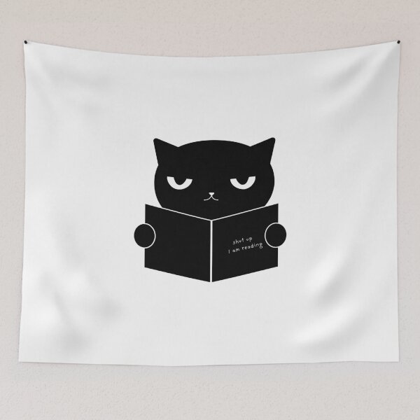 Item preview, shut up I am reading - Cat Illustration designed and sold by Crealice.
