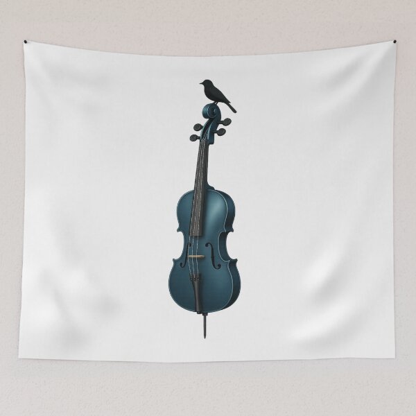 Item preview, Electric Cello Illustration Blue Instrument Art designed and sold by WhispersWear.