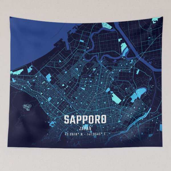 Item preview, Sapporo Midnight City Map designed and sold by HomeLivingCo.