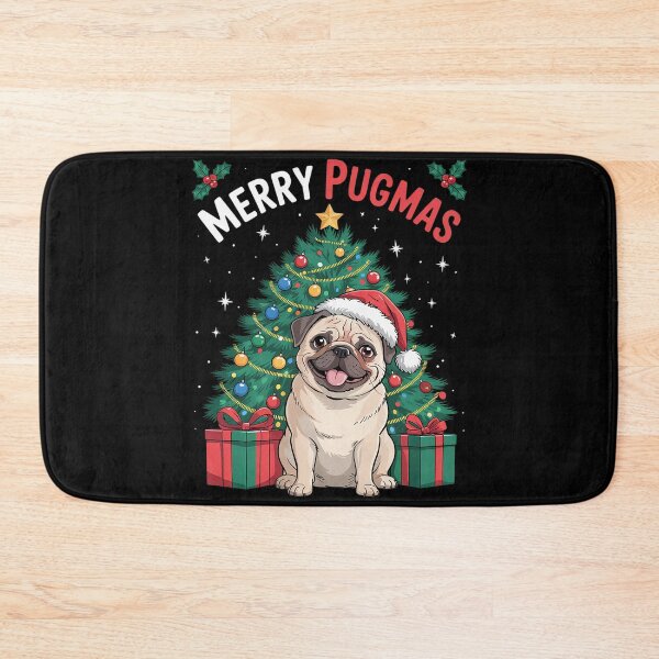 Item preview, Womens Merry Pugmas Christmas Dog Santa Pug Santa Hat designed and sold by KonstanKoraner.