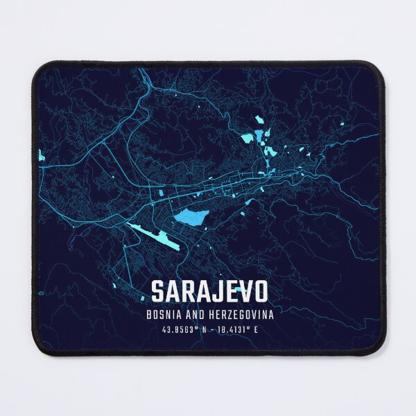Item preview, Sarajevo Midnight City Map designed and sold by HomeLivingCo.