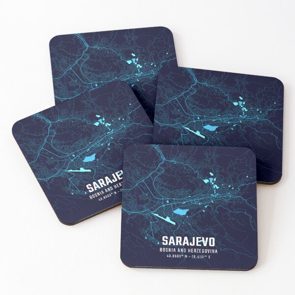 Item preview, Sarajevo Midnight City Map designed and sold by HomeLivingCo.