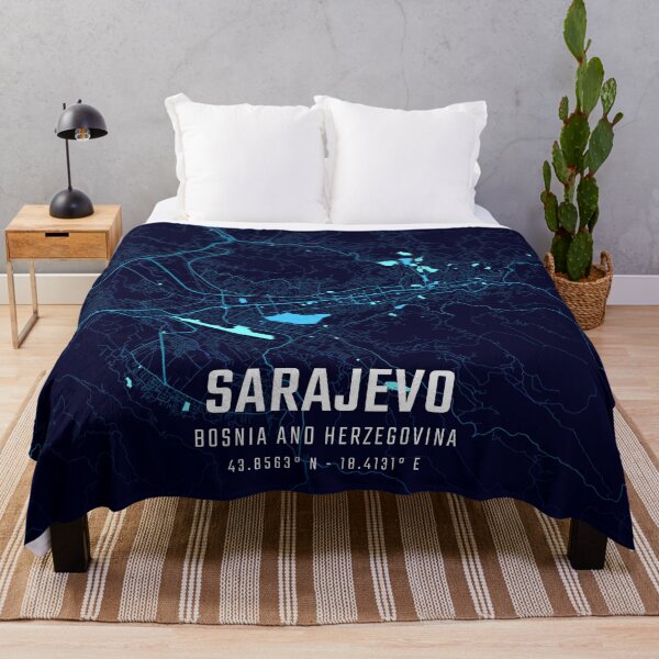 Item preview, Sarajevo Midnight City Map designed and sold by HomeLivingCo.