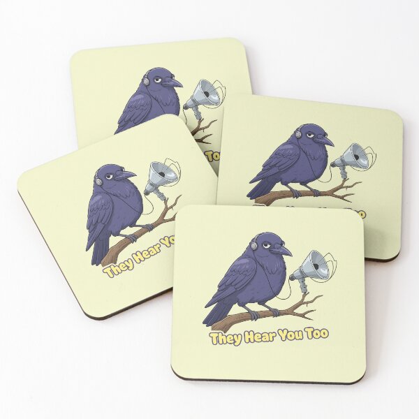 Item preview, Surveillance Crow with Listening Gear Sticker designed and sold by YuliaHulia.