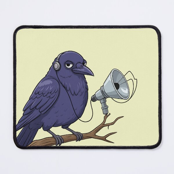 Item preview, Surveillance Crow with Listening Gear Sticker designed and sold by YuliaHulia.