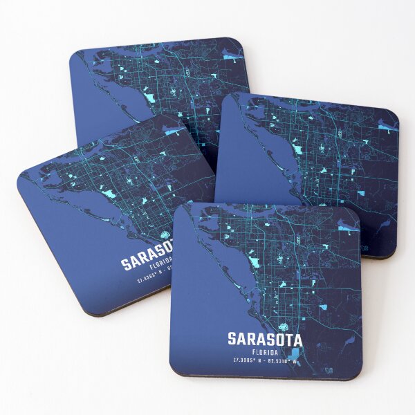Item preview, Sarasota Midnight City Map designed and sold by HomeLivingCo.