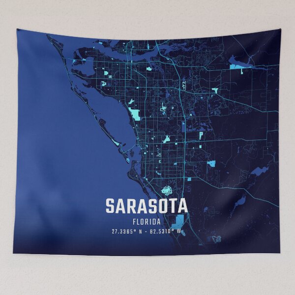 Item preview, Sarasota Midnight City Map designed and sold by HomeLivingCo.