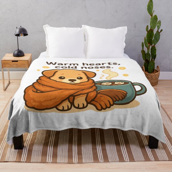 Item preview, Warm Hearts Cold Noses Puppy – Cozy Winter Dog Illustration designed and sold by PawWave.