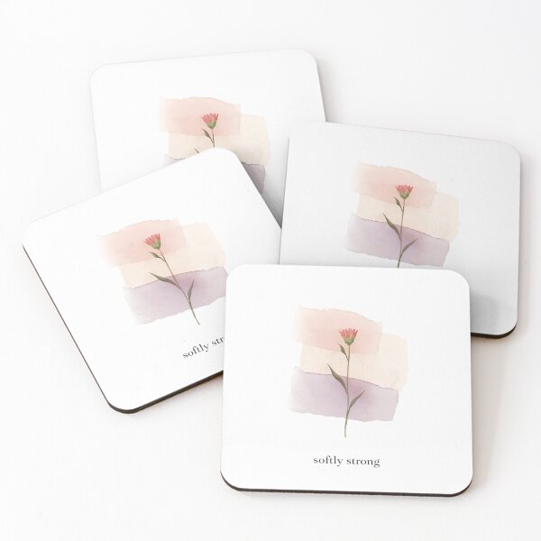 Item preview, Softly Strong, floral Aesthetic Empowering Quote Sticker designed and sold by Moodune.