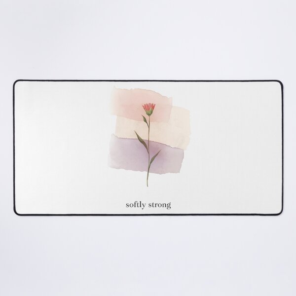 Item preview, Softly Strong, floral Aesthetic Empowering Quote Sticker designed and sold by Moodune.