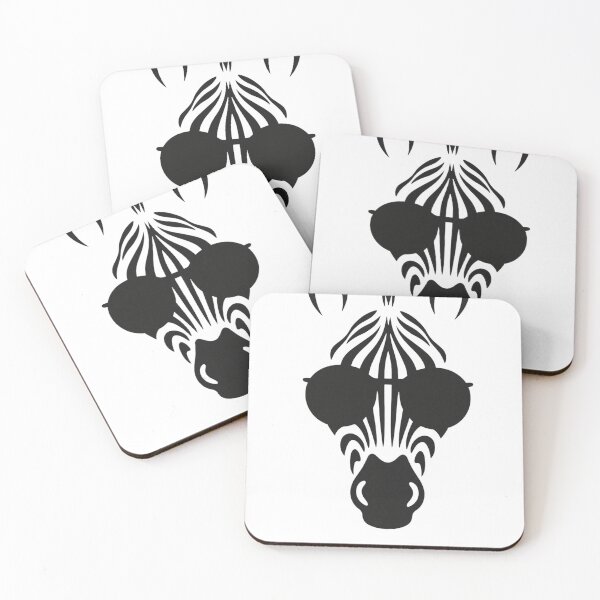 Item preview, Minimalist Zebra with Round Sunglasses – Cool Animal Silhouette Design designed and sold by johnExpress02.