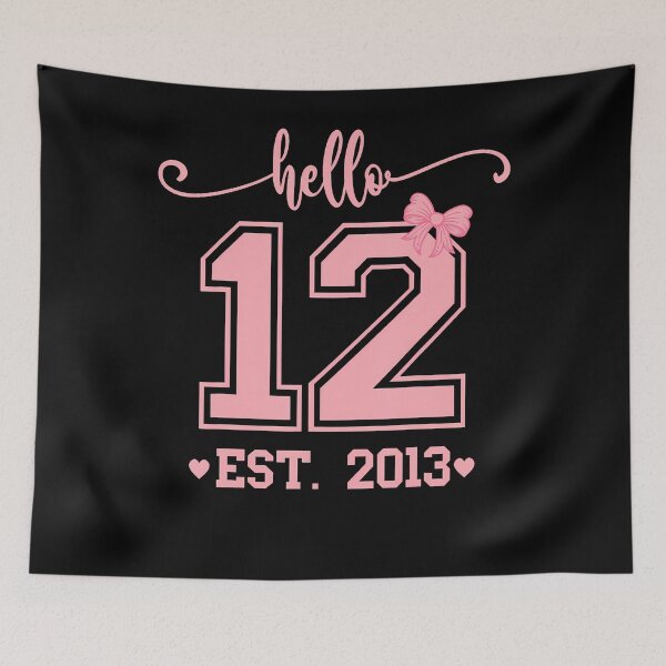 Item preview, Hello Twelve Est 2013 12Th Birthday Girl Coquette 12 Year designed and sold by MadalynKiehn.