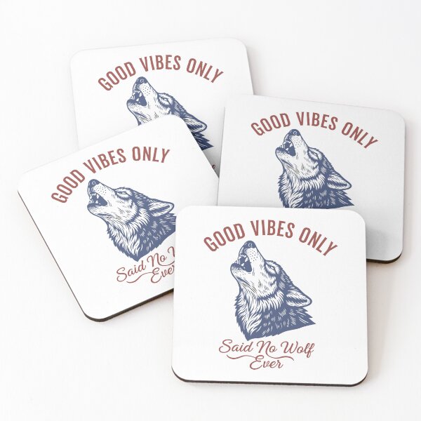 Item preview, Vintage Wolf - Good Vibes' only - Said no wolf ever designed and sold by Steele-Art.