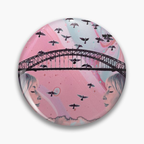 Item preview, Twin Minds Connected By Bridge Surreal Digital Collage Print designed and sold by Julia Sol.