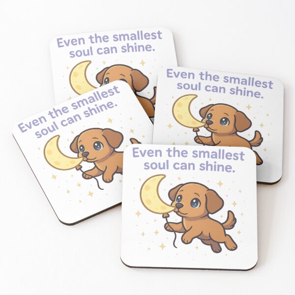 Item preview, Dreamy Puppy With Moon Balloon – Shining Soul Cosmic Dog Art designed and sold by PawWave.