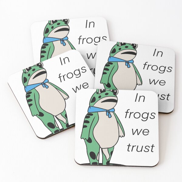 Item preview, In Frogs We Trust - Funny Meme Frog with Scarf designed and sold by JossDesign15.