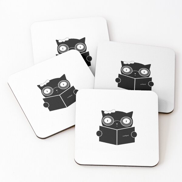 Item preview, cute girly cat reading a Wattpad story - Cat Illustration designed and sold by Crealice.