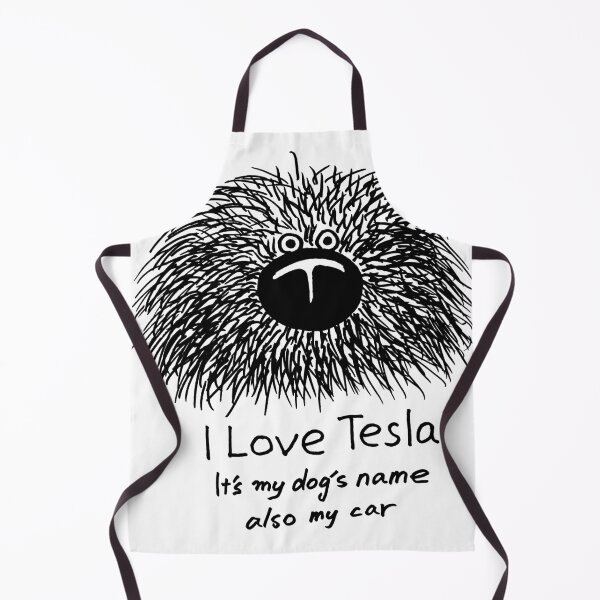 Item preview, funny animal pet dog cartoon art: i love tesla designed and sold by jameshowgelpen.