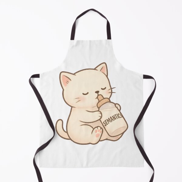 Item preview, Semantics Cat – Cute Linguistics Kitten Drinking Milk from a Bottle designed and sold by Nerd Romance Café.