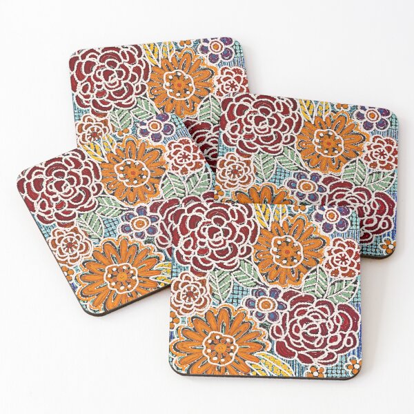 Item preview, Floral grid toffee designed and sold by bekki smith.
