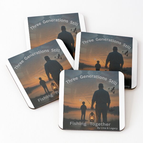Item preview, Fishing With Angels – Emotional Father & Son Sunset Art designed and sold by lineandlegacy.