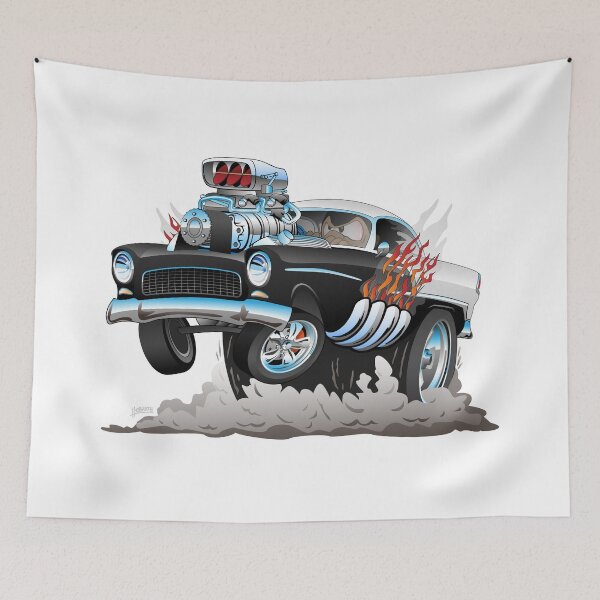 Item preview, Classic 55 Hot Rod Funny Car Cartoon designed and sold by hobrath.