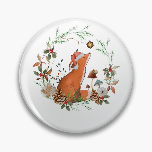 Item preview, Mushroom Fox Christmas Flower Botanical Floral designed and sold by AdellBridgett.