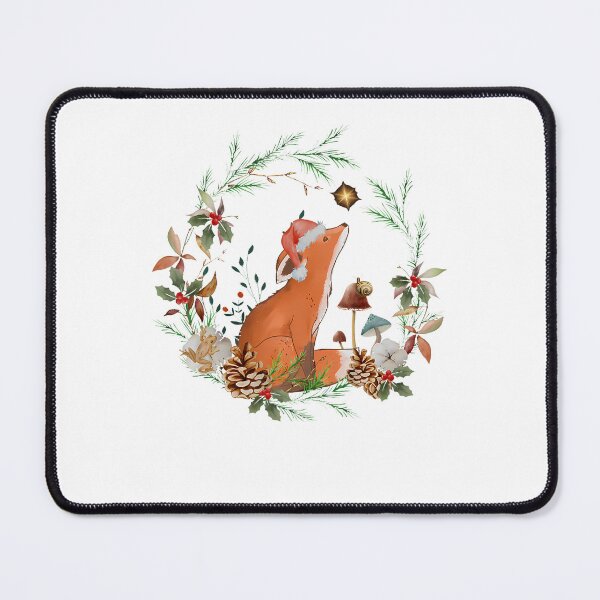 Item preview, Mushroom Fox Christmas Flower Botanical Floral designed and sold by AdellBridgett.