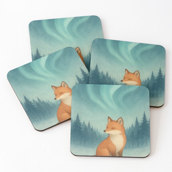 Item preview, Arctic Fox Under Aurora Borealis designed and sold by Harleqindesign.