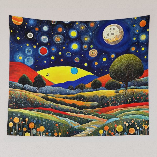 Item preview, Moonlit Mountain Meadow 8 designed and sold by George Hutton Hunter.