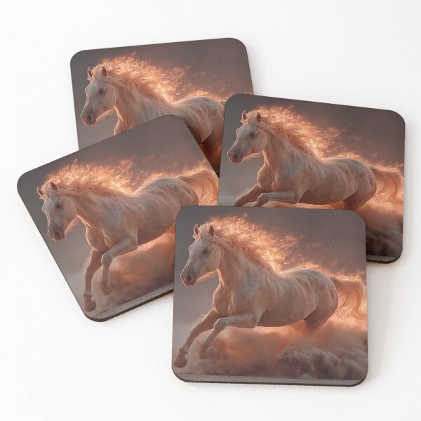 Item preview, Fire Spirit Horse Running Through Desert Dust at Sunset designed and sold by MatvHelen.