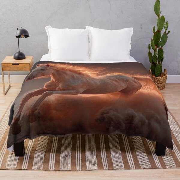 Item preview, Fire Spirit Horse Running Through Desert Dust at Sunset designed and sold by MatvHelen.