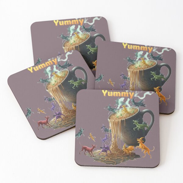 Item preview, Magical Noodle Cup with Colorful Fantasy Creatures designed and sold by DroolWorthyUS.