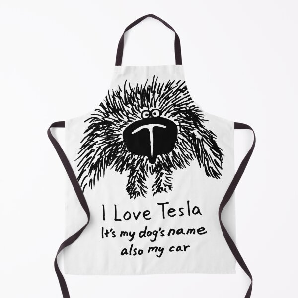 Item preview, funny animal pet dog cartoon art: i love tesla designed and sold by jameshowgelpen.
