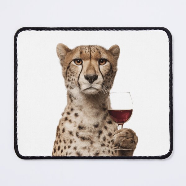 Item preview, Sophisticated Cheetah with Wine Glass designed and sold by LazyOwlStore.