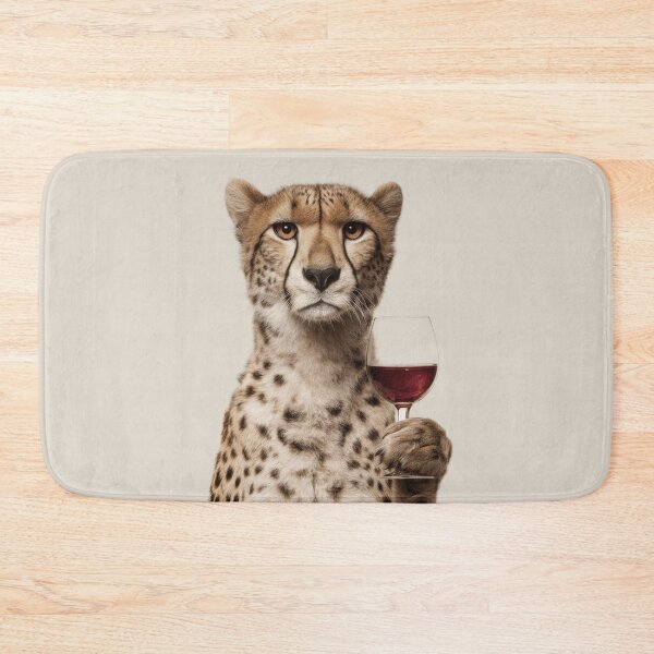 Item preview, Sophisticated Cheetah with Wine Glass designed and sold by LazyOwlStore.
