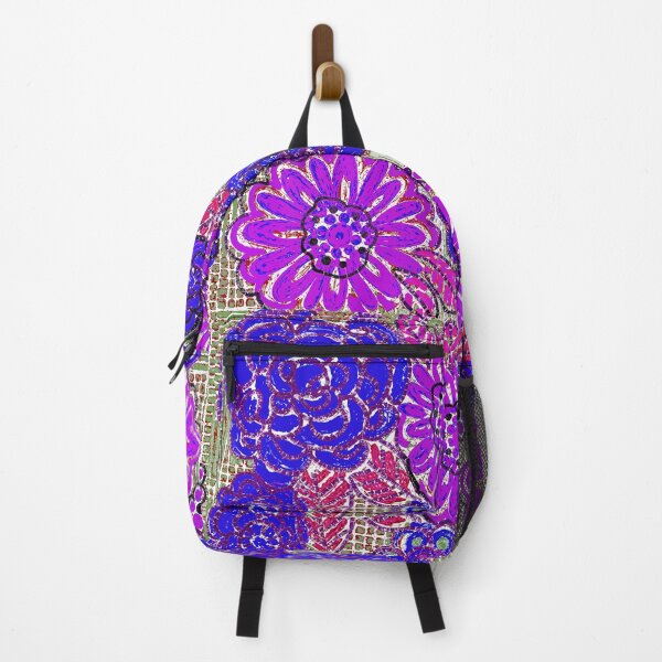 Item preview, Floral grid blueberry stain designed and sold by bekki smith.