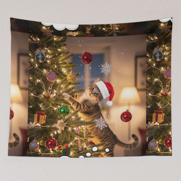 Item preview, Mischievous Cat Christmas T-Shirt: Tree I Thought It Was a Toy Funny Holiday Pet Tee designed and sold by ZyxDes.