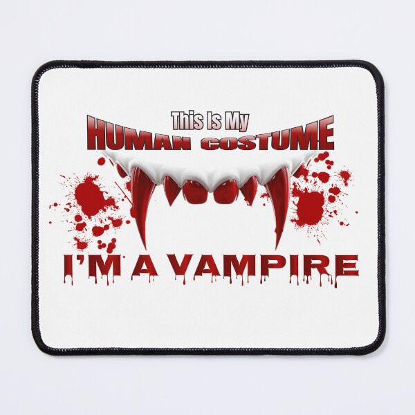 Item preview, Funny Lazy Vampire Human Costume Halloween Graphic | Spooky Blood Fangs Design designed and sold by Ananda-Apparel.