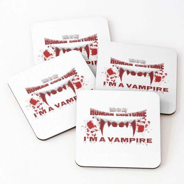Item preview, Funny Lazy Vampire Human Costume Halloween Graphic | Spooky Blood Fangs Design designed and sold by Ananda-Apparel.