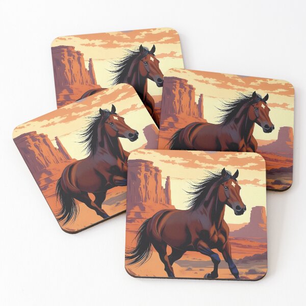 Item preview, Epic Wild Mustang Gallop - Surreal Desert Sunset in Vibrant Vector Art designed and sold by AiDigitalSanctum.