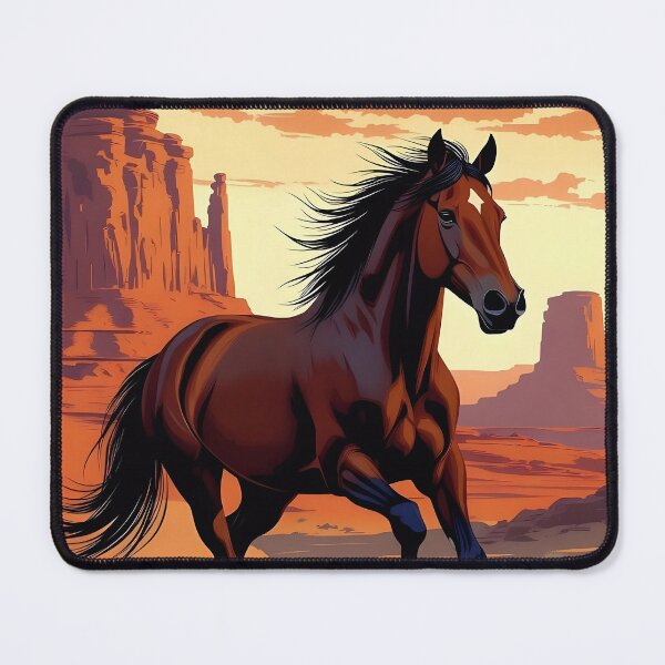 Item preview, Epic Wild Mustang Gallop - Surreal Desert Sunset in Vibrant Vector Art designed and sold by AiDigitalSanctum.