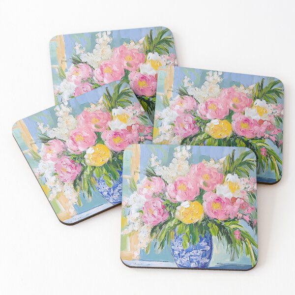 Item preview, Peonies in blue and white ginger jar designed and sold by SophieClimaArt.